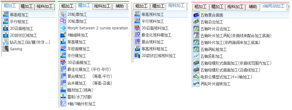 各类加工策略选择
